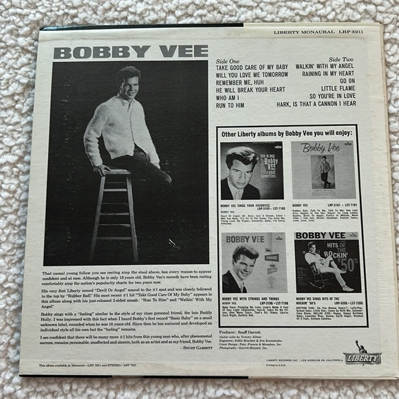 Vinyl Album | Bobby Vee.  (Vinyl still in original plastic).  1961 - Picture 2 of 6